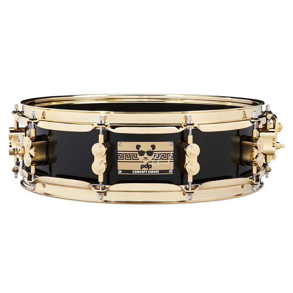 PDP Eric Hernandez European 6-Ply Maple Signature Edition 4x14 Snare Drum - Piano Black Lacquer w/ Gold Hardware