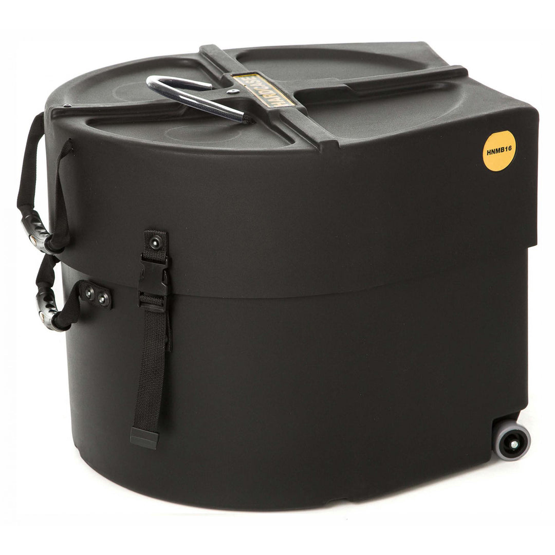 HARDCASE HNMB16 - Marching Drum Case w/ Wheels for Bass Drum - 16" x 14"