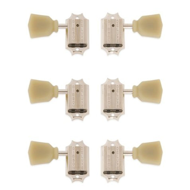 Gibson Set of 6 Vintage Nickel Heads - Yellow Button