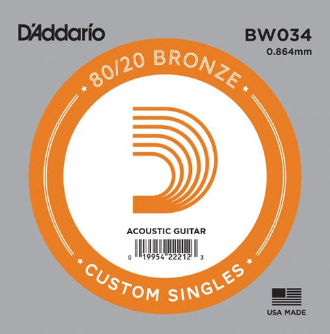 D'Addario BW034 - SINGLE 80/20 BRONZE WND 034