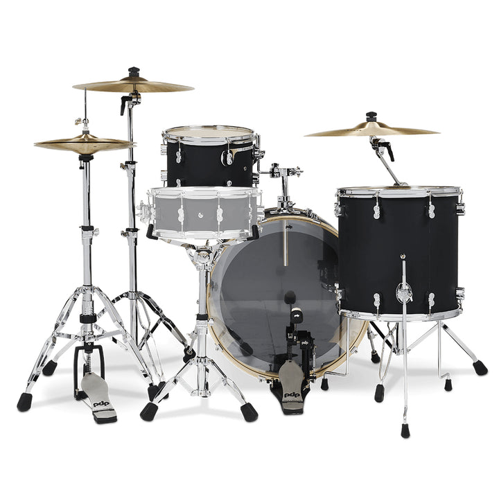 PDP Concept Maple Finish Ply CM Rock Kit Shell Pack w/ Chrome Hardware (14x24, 9x13, 16x16FT) - Satin Black