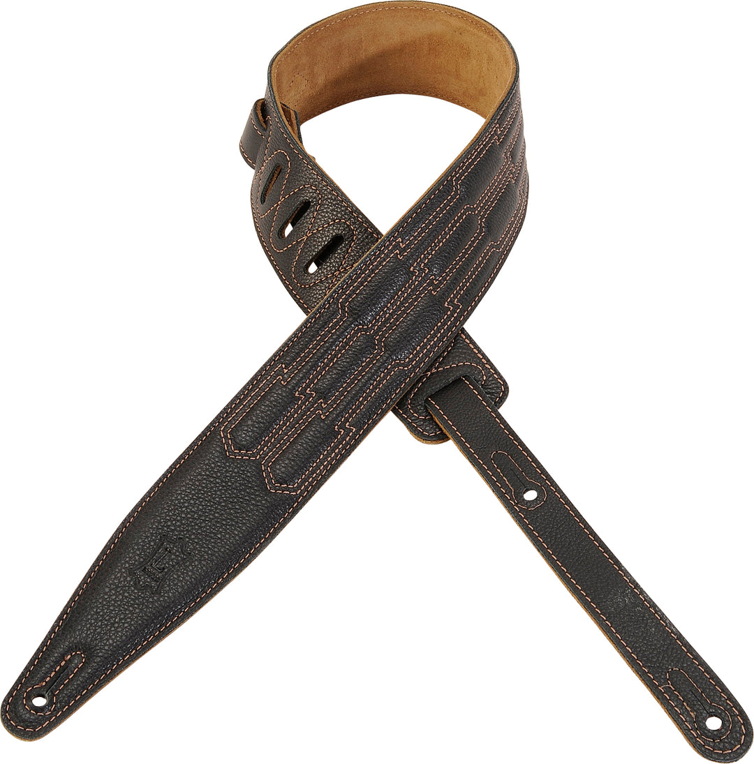 Levy's MG317MTN-BLK Garment Leather Guitar Straps