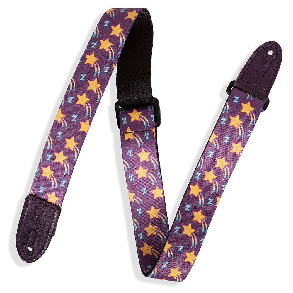Levy’s MPJR-001 Shooting Star Kids Guitar Strap - Purple / Multi / Yellow