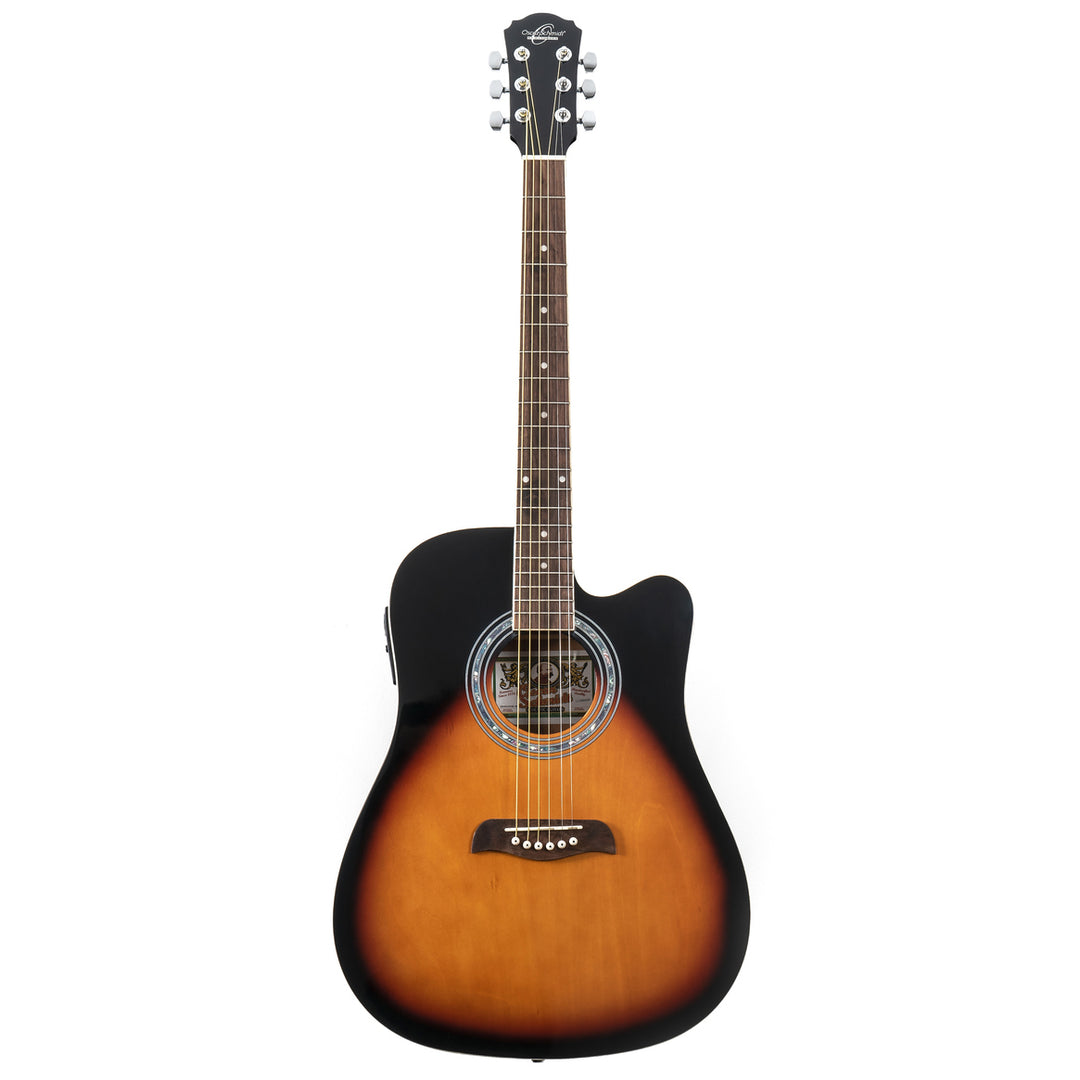 Oscar Schmidt OD45CEVSB-W Acoustic Guitar Dreadnought Vintage Sunburst Barcus Berry
