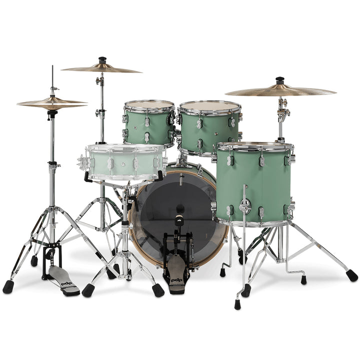 PDP Concept Maple Finish Ply CM Fusion Kit Shell Pack w/ Chrome Hardware (16x20 w/ BDM, 8x10, 9x12, 14x14FT) - Satin Seafoam