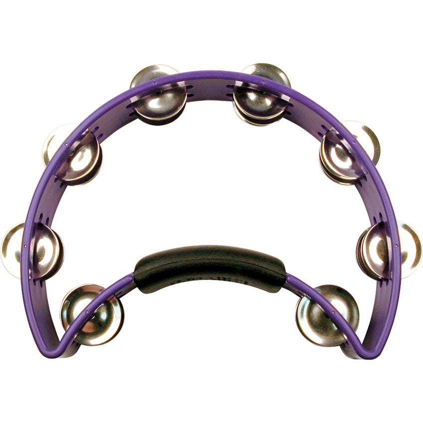 Rhythm Tech RT1080 1/4 Moon Tambourine - Purple w/ Nickel Jingles