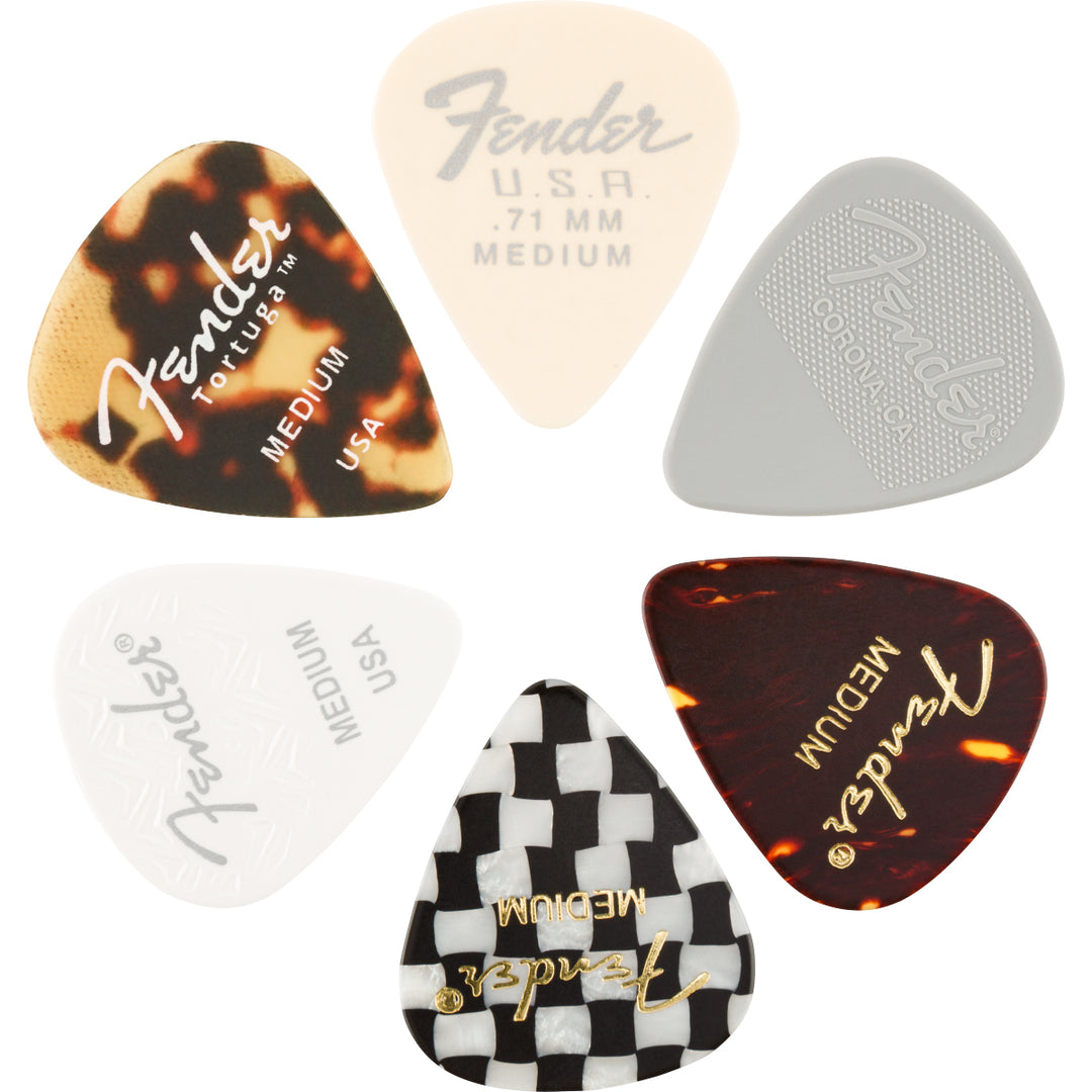 Fender Guitar Picks 351 Shape Material Medley (6-Pack) - Medium