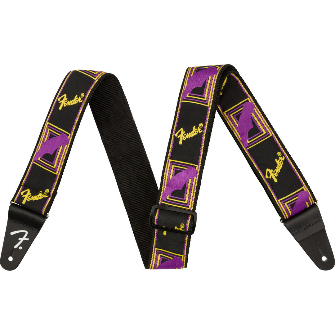 Fender Neon Monogrammed Guitar Strap - Purple/Yellow