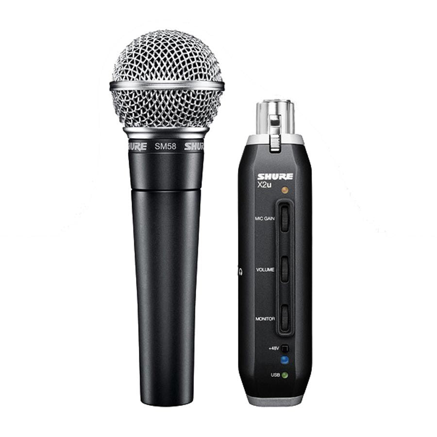 Shure X2U Microphone to USB Adapter Audio Interface w/ SM58