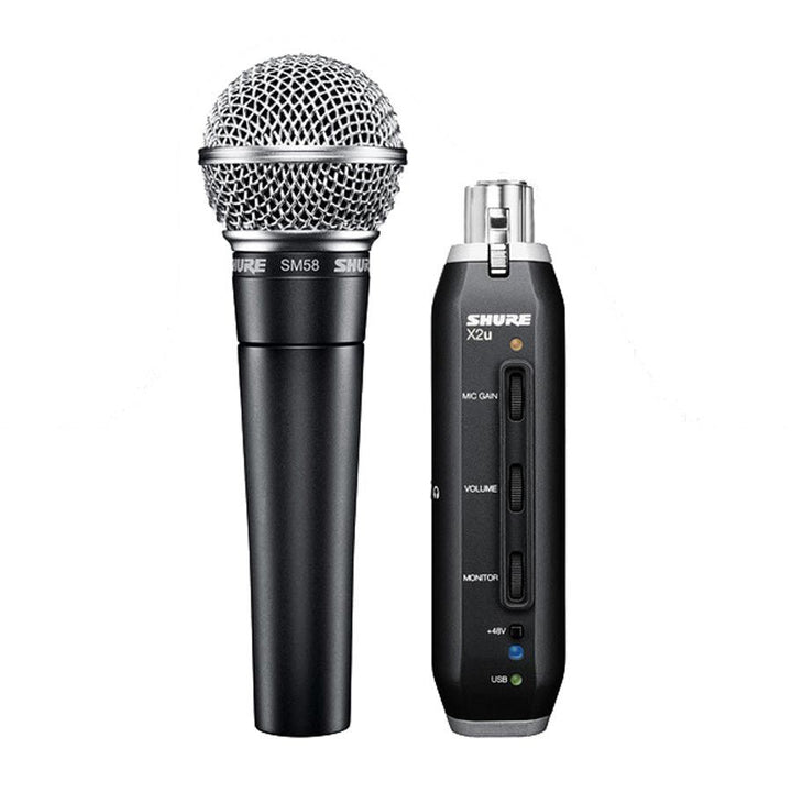 Shure X2U Microphone to USB Adapter Audio Interface w/ SM58