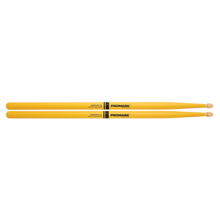 Promark RBH565AW-YELLOW-Promark 5A Rebound Acorn Tip Yellow Drumsticks