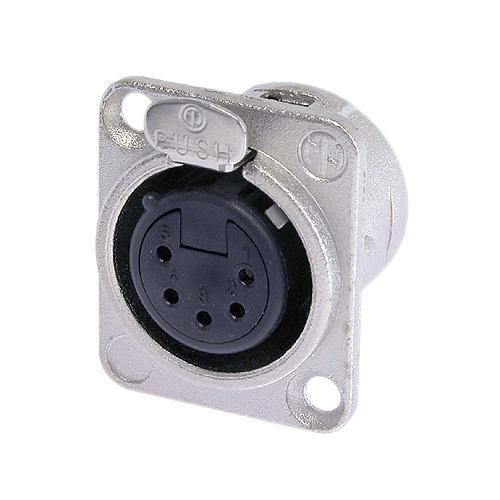 Neutrik NC5FD-L-1 - 5 Pin Nickel Chassis XLRF -D Size