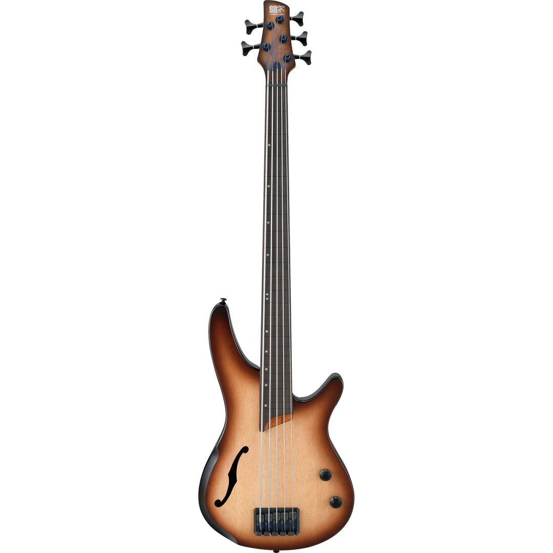 Ibanez SRH505FNNF SR Bass Workshop 5-String Electric Bass - Hollow Body Fretless - Fretless - Natural Browned Burst Flat