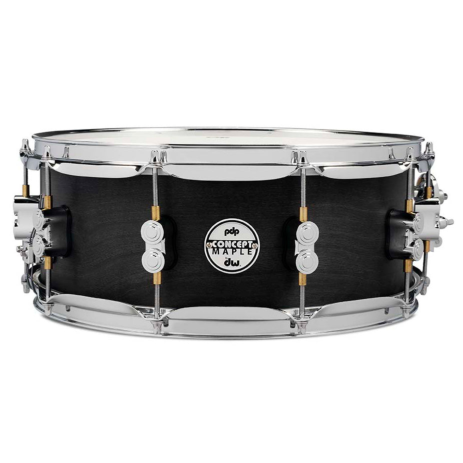 PDP Concept Maple 5.5x14 Snare Drum 10-Ply w/ Black Wax Finish & Chrome Hardware - Satin Black