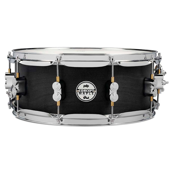 PDP Concept Maple 5.5x14 Snare Drum 10-Ply w/ Black Wax Finish & Chrome Hardware - Satin Black