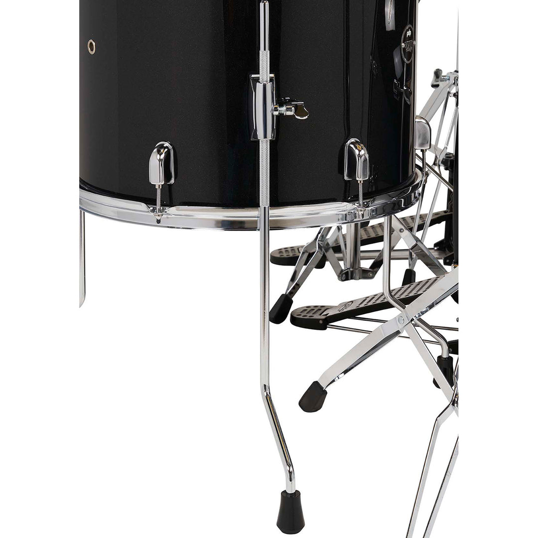 PDP Center Stage 5-Piece Complete Drum Kit w/ Hardware, Cymbals & Throne (7x10, 8x12, 14x16F, 16x22, 5x14 Snare) - Iridescent Black Sparkle