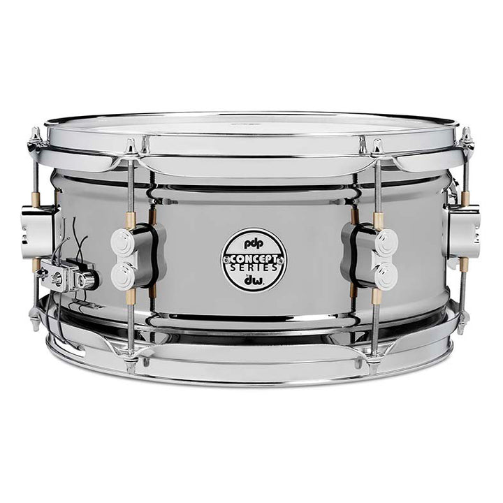PDP Concept Metal 6x12 Snare Drum Dual-Beaded 1mm Rolled Black Nickel Over Steel w/ Chrome Hardware