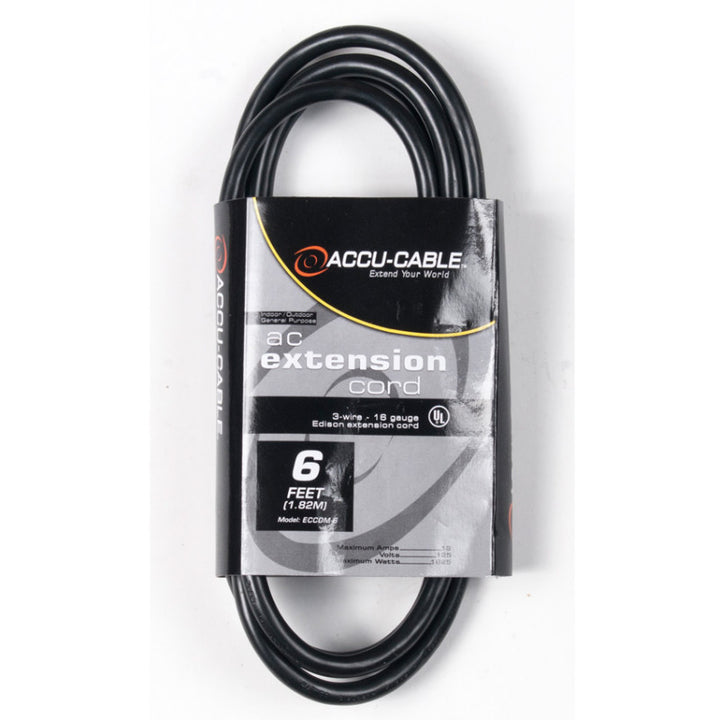 Accu-Cable ECCOM Series IEC Power Extension Cable 6 Feet