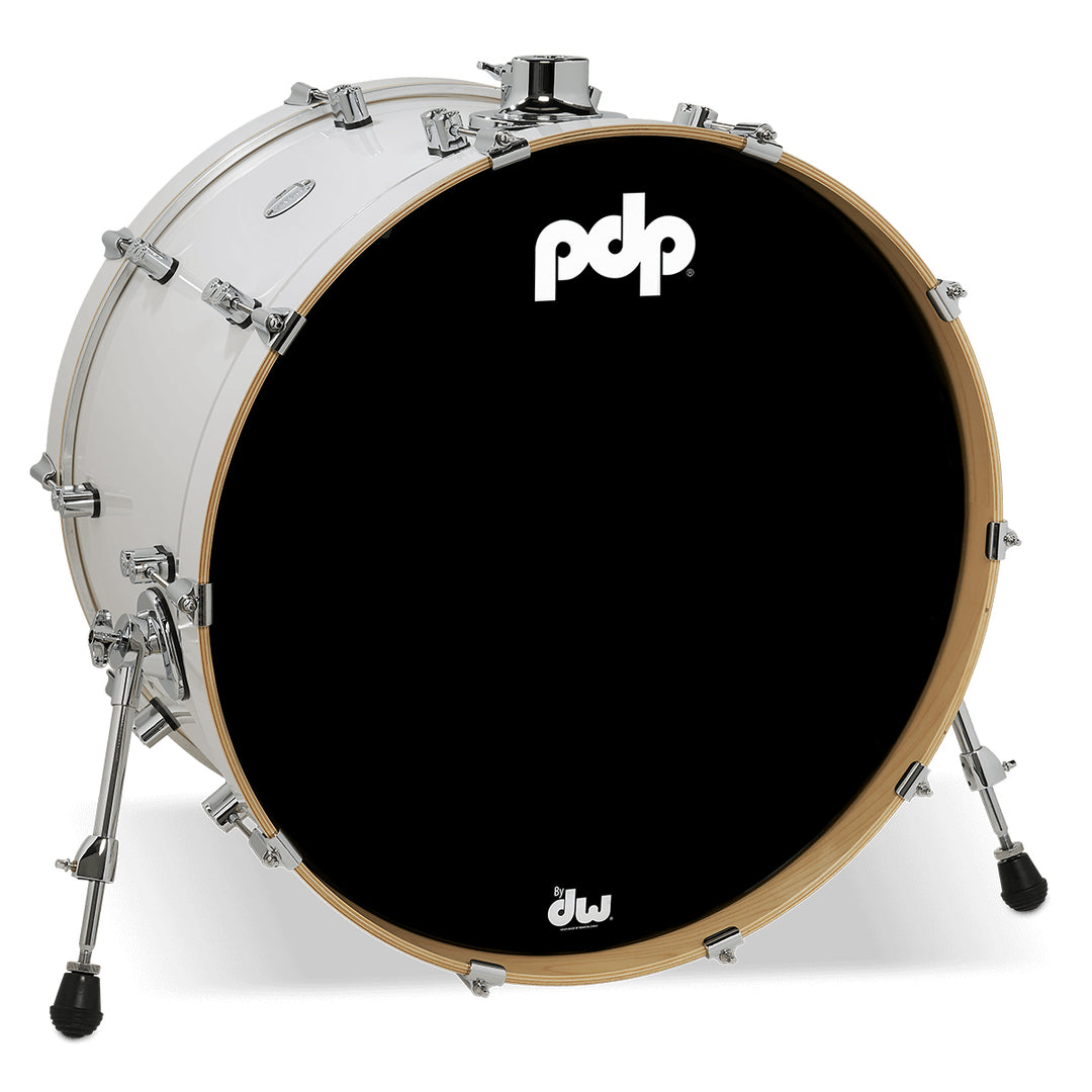 PDP Concept Maple Lacquer 14x24 Bass Drum w/ BDM Bracket (No Tom Holder) - Pearlescent White
