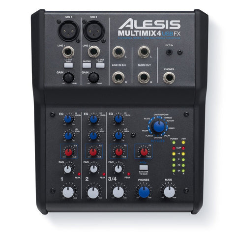 Alesis MultiMix 4 USB FX - 4-Channel Mixer w/ Effects