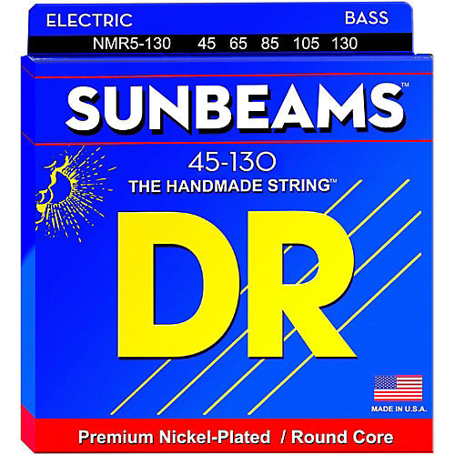 DR Strings NMR5-130 (Medium 5's) - SUNBEAM  - Nickel Plated Bass: 45, 65, 85, 105, 130