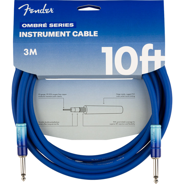 Fender Ombre 10’ Guitar Cable - Belair Blue
