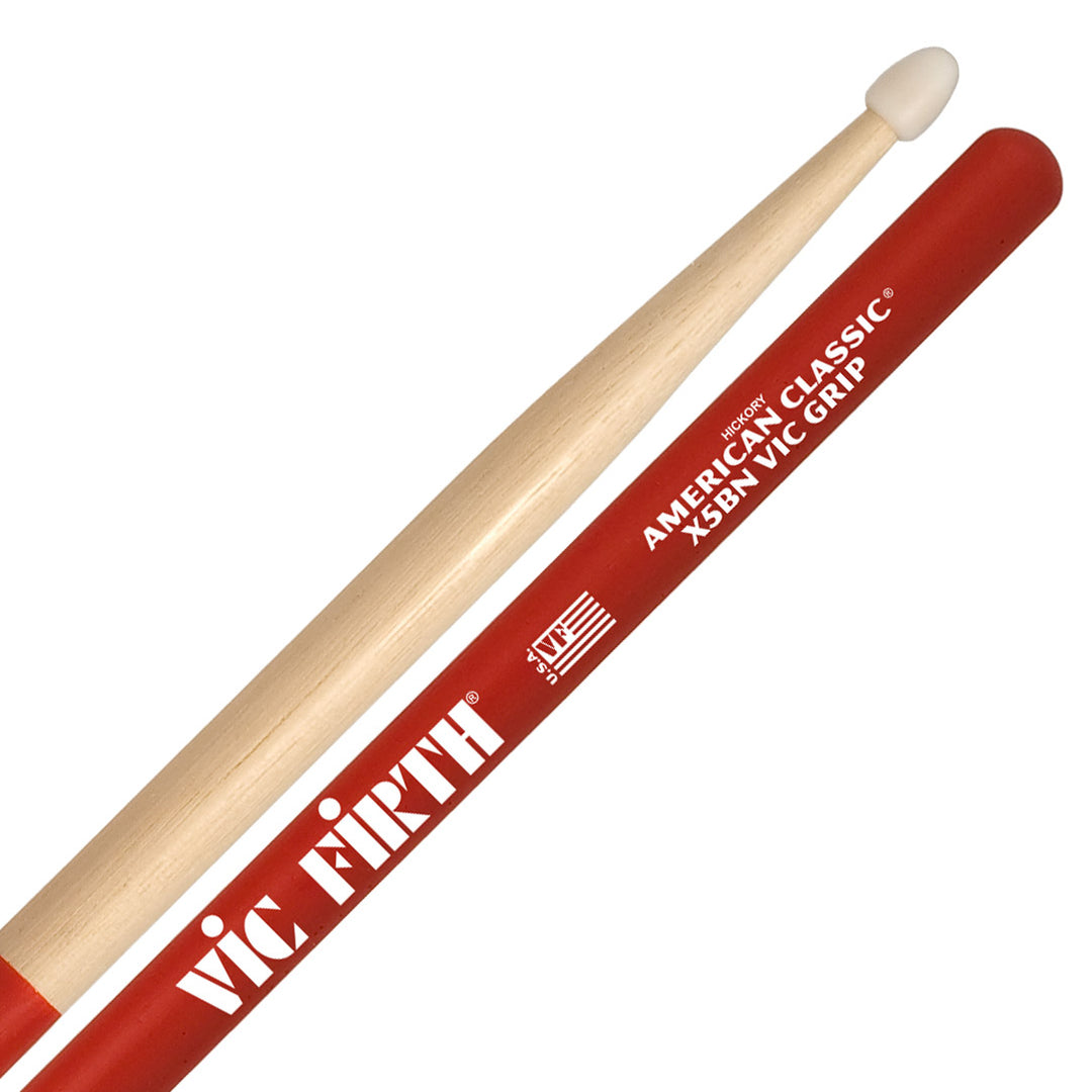 Vic Firth X5BNVG American Classic Extreme Vic Grip 5BN Nylon Tip Drumsticks