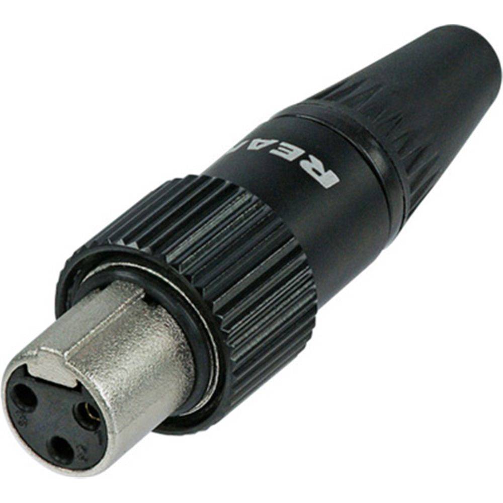 Neutrik RT3FCT-B - 3-Pin Black Inline Tiny XLRF with Gold Contacts -Locking