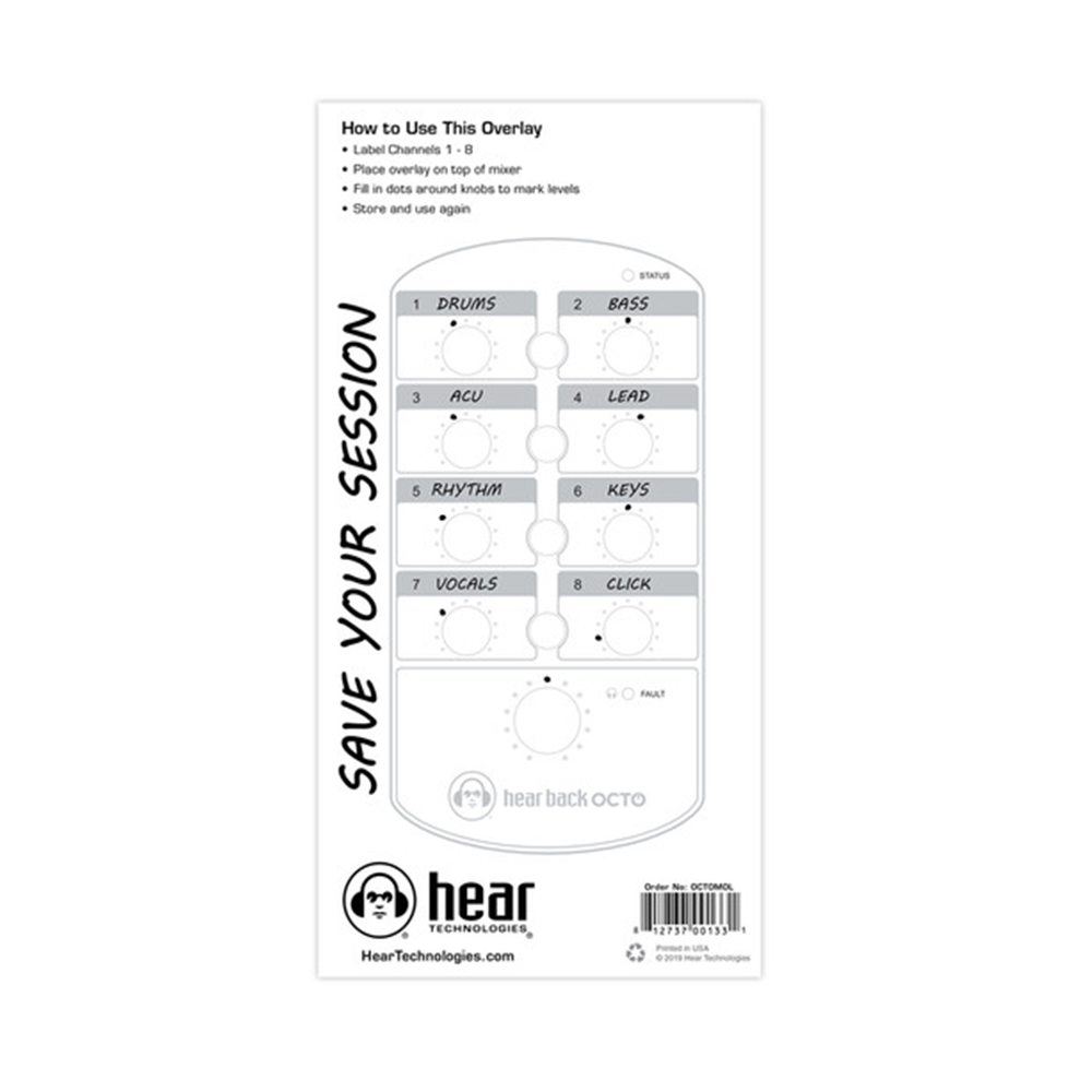 Hear Technologies OCTOMOL Overlays for Hear Back Octo (5-Pack)
