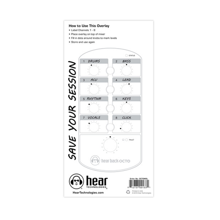 Hear Technologies OCTOMOL Overlays for Hear Back Octo (5-Pack)