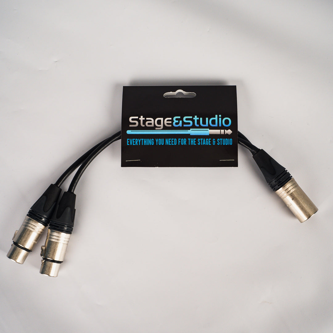 Stage & Studio SS-YXLR-2F1M XLR Male to Dual XLR Female (1 foot)