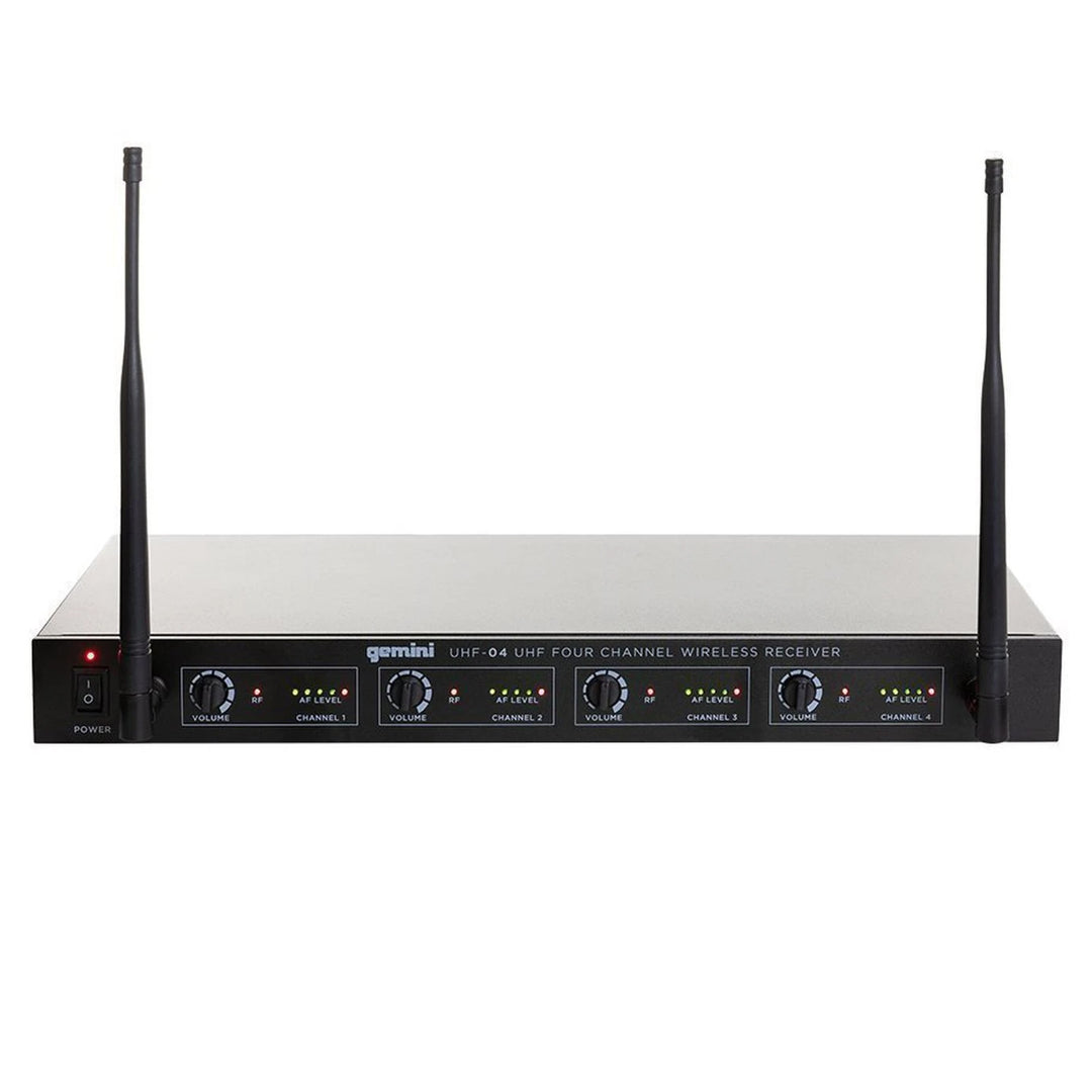 Gemini UHF-04M Four-Channel UHF Wireless Microphone System - Handheld Vocal