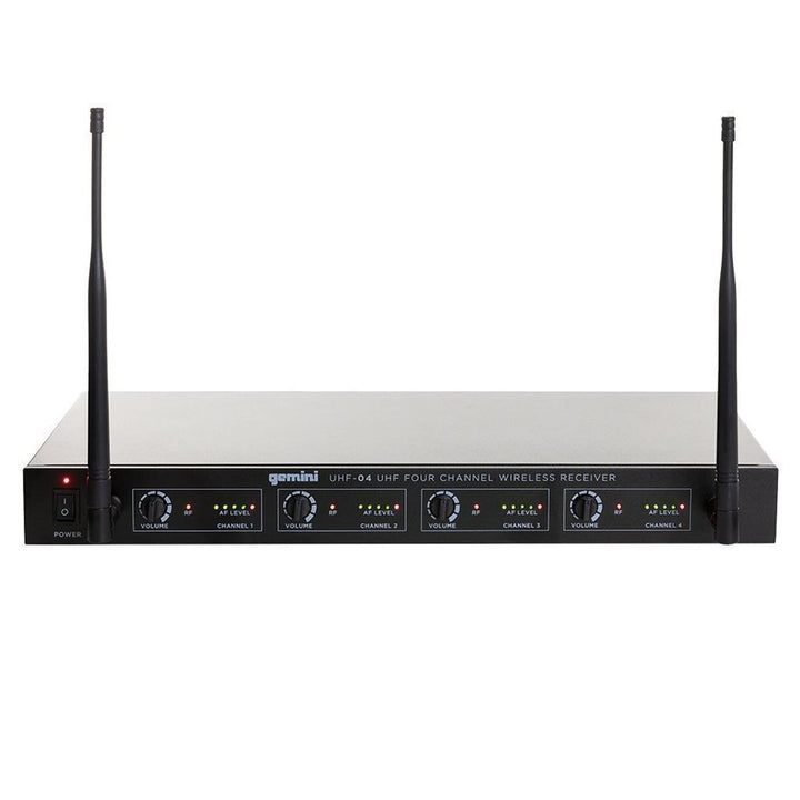 Gemini UHF-04M Four-Channel UHF Wireless Microphone System - Handheld Vocal
