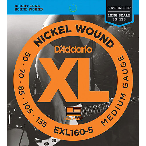 D'Addario EXL160-5 - SET BASS XL 50-135 LONG 5-STR