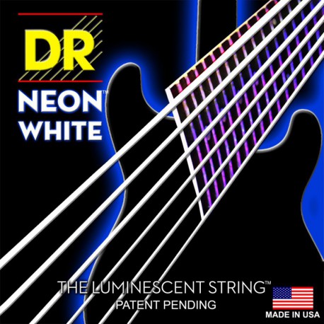 DR Strings NWE-9/46 (Light-Heavy) - Hi-Def NEON WHITE:  Coated Electric: 9, 11, 16, 26, 36, 46
