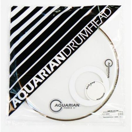 Aquarian FR18WH Drumheads Force II 18-Inch Bass Drum Head, Gloss White