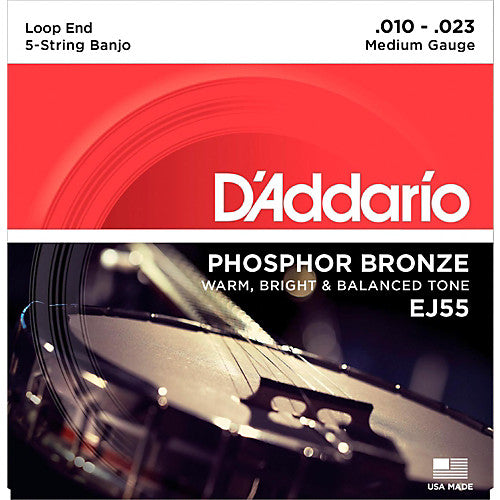 D'Addario EJ55 - SET BANJO PHOS BRZ MED