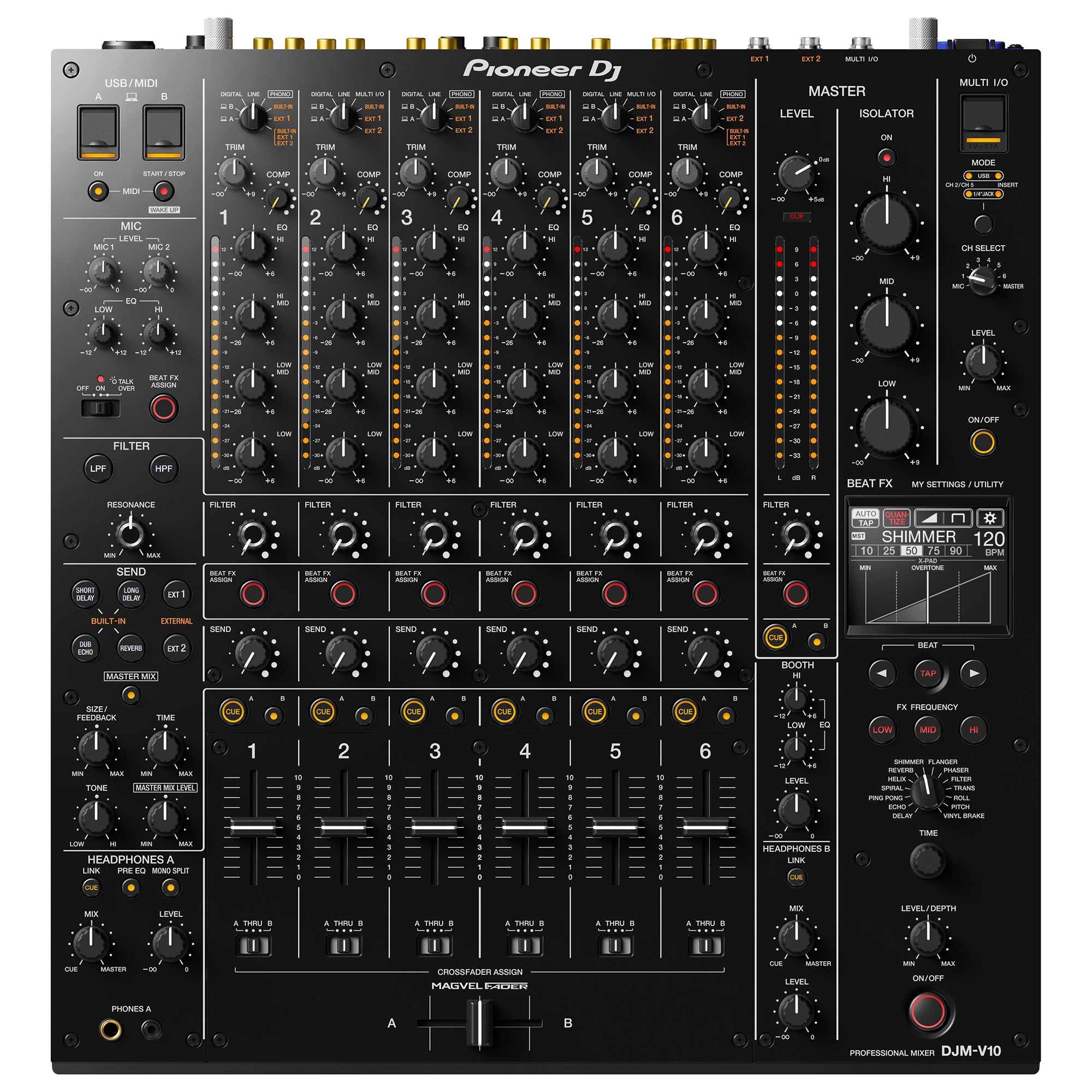 Pioneer DJ DJM-V10-LF 6-Channel Professional DJ Mixer w/ Long Pioneer DJ DJM-V10-LF 6-Channel Professional DJ Mixer w/ Long