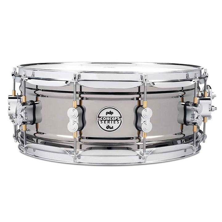 PDP Concept Metal 5.5x14 Snare Drum Dual-Beaded 1mm Rolled Black Nickel Over Steel w/ Chrome Hardware