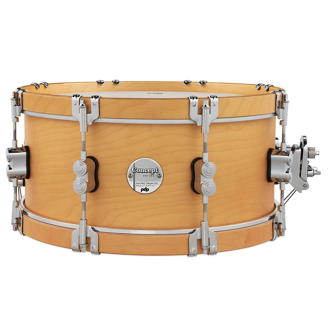 PDP Concept Maple Classic 6.5x14 Snare Drum - Natural Stain w/ Natural Stain Hoops