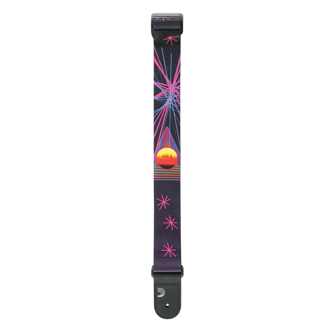 D'Addario OUTRUN 50MM GUITAR STRAP - NEON STAR
