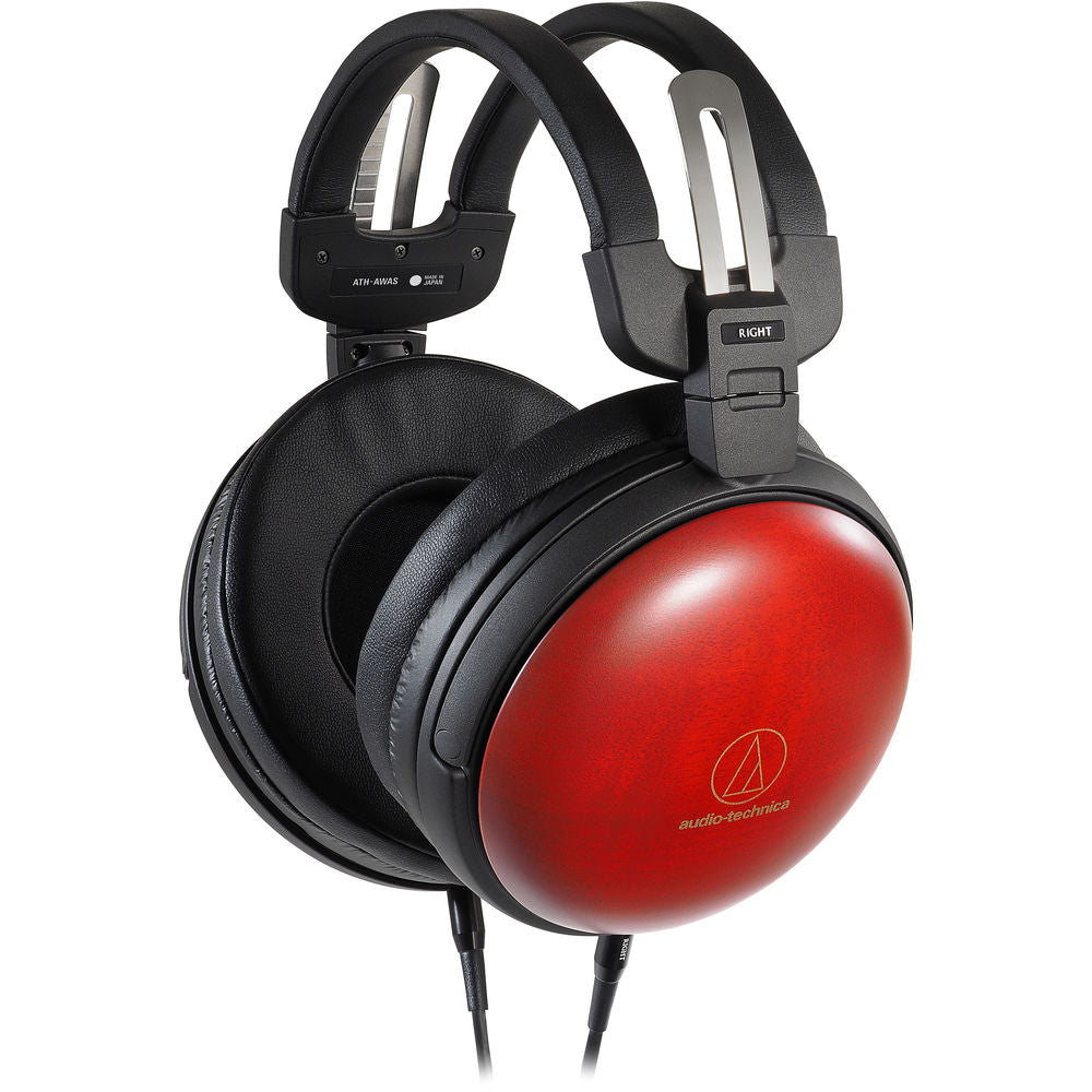 Audio-Technica Consumer ATH-AWAS Closed-Back Dynamic Wooden Headphones - Japanese Cherry