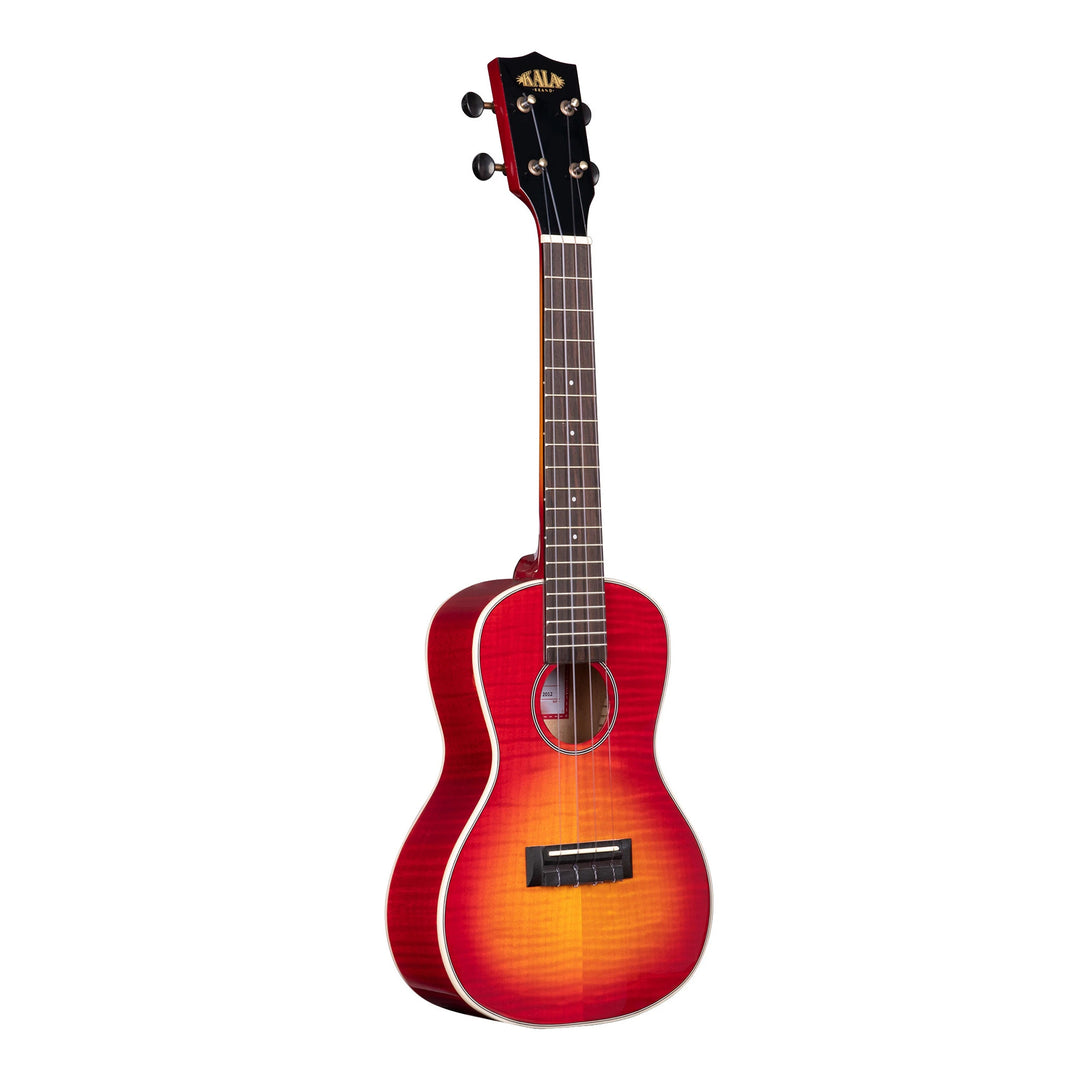 Kala KA-FMCB-C Gloss Flame Maple Concert Ukulele - Cherry Burst