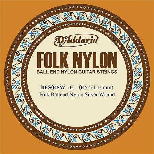 D'Addario BES045W - SINGLE FOLK SILVER 045 BALL