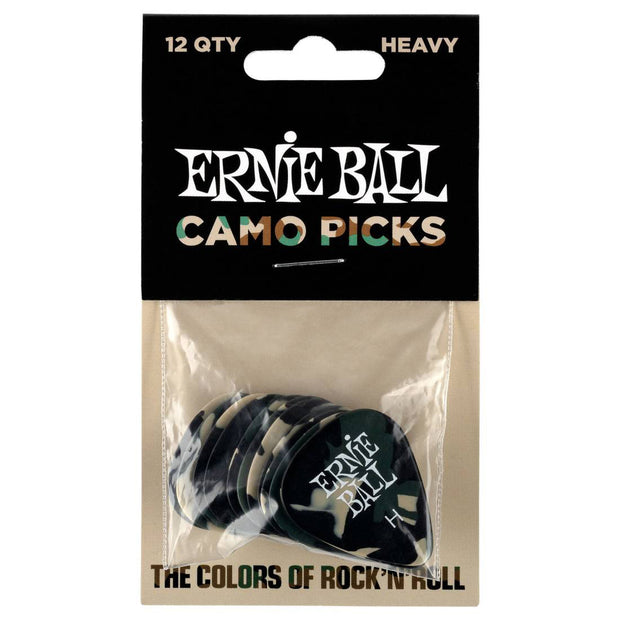 Ernie Ball Guitar Picks CAMO (Bag of 12) - Heavy