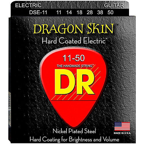 DR Strings DSE-11 (Heavy) - Dragon Skin Clear Coated Electric: 11, 14, 18, 28, 38, 50