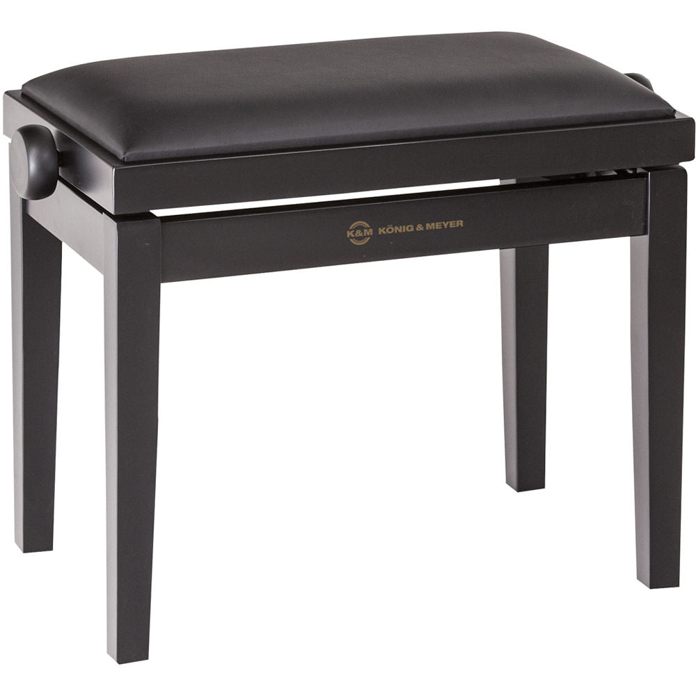 K&M 13910 Piano Bench - Black Matte - Imitation Leather Seat Black