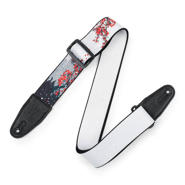 Levy's MPD2-116 Polyester 2” Guitar Strap - Cherry Blossoms & Snow Motif