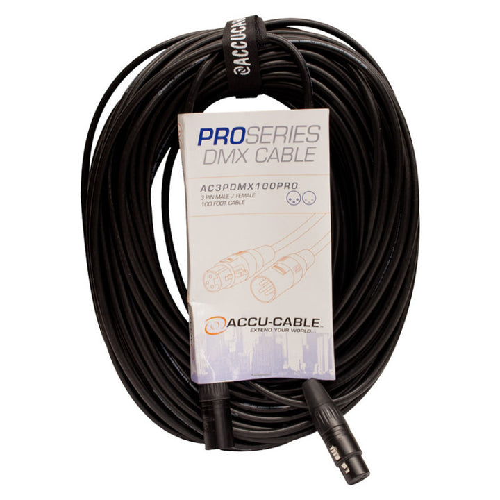Accu-Cable Professional 3-Pin DMX Cable 100 Feet
