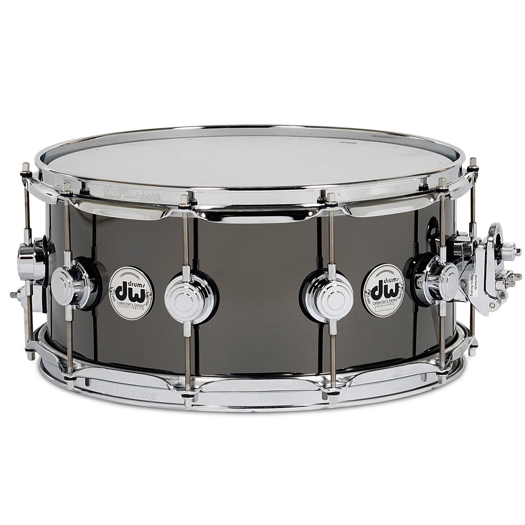 DW Collector's Series Metal Snare Drum Thin 1mm Black Nickel Over Brass Smooth Finish - 6.5x14